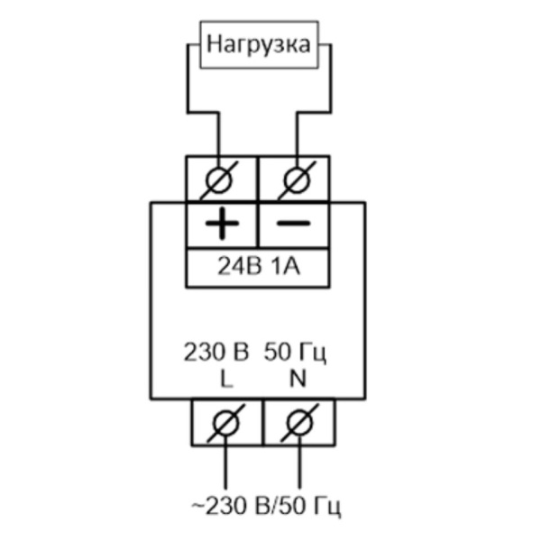 Схема подключения EF D 1AC/24DC-1