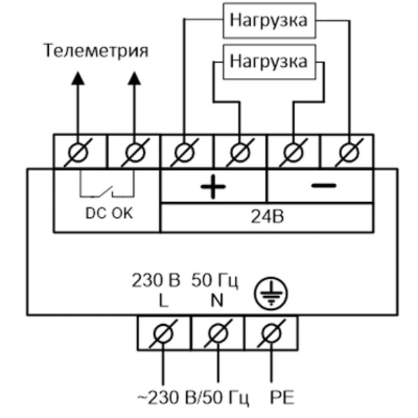 Схема подключения EF D 1AC/24DC-10